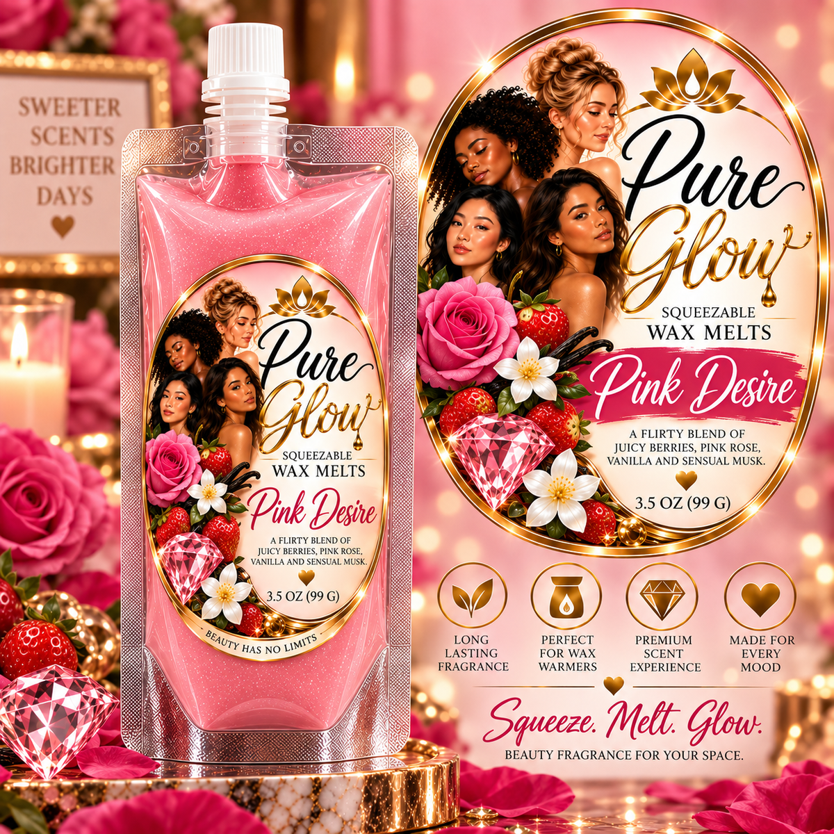 Pink Desire Squeezable Wax Melts
